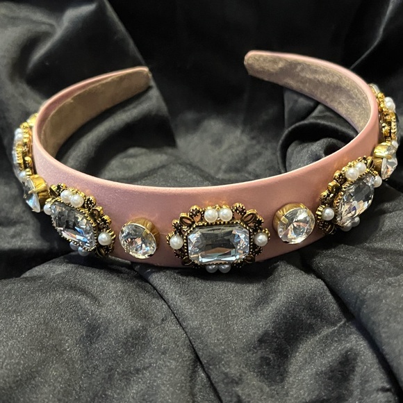 Elegant Pink Rhinestones Embellished Headband main image 13